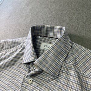 Eton Contemporary Shirt 42 16.5 Mens Button Up Long Sleeve White Business Cotton